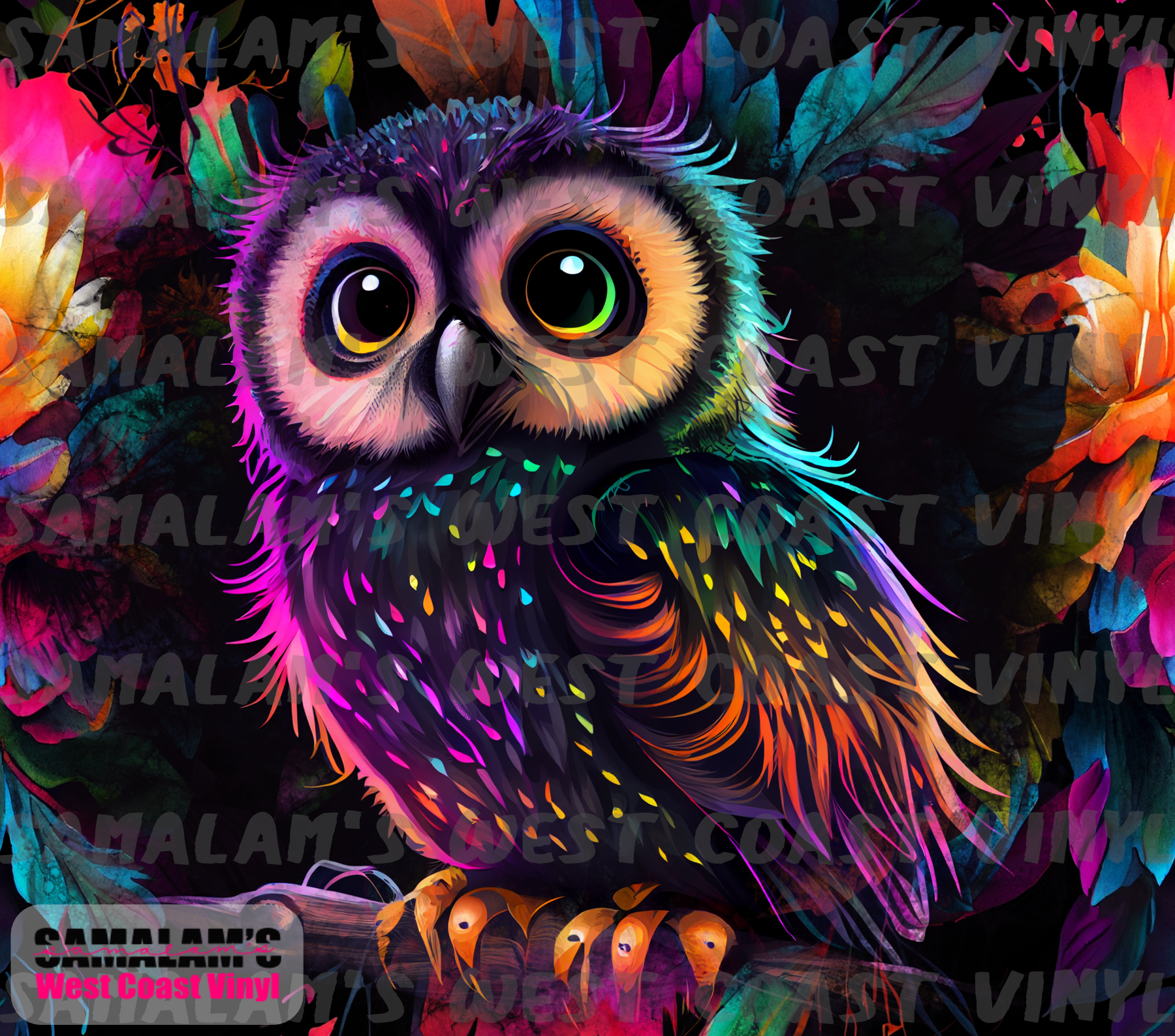 Neon Owl Tumbler Wrap Animal Sublimation Graphic by Hippo Creations ·  Creative Fabrica