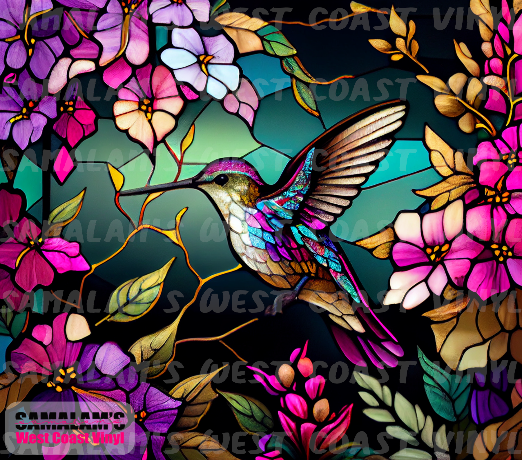 Stained Glass - Hummingbird - Tumbler Wrap – Samalam's West Coast