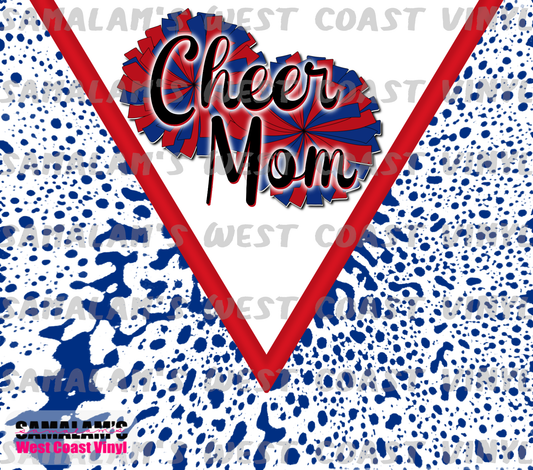 Cheer Mom - Red Blue - Tumbler Wrap