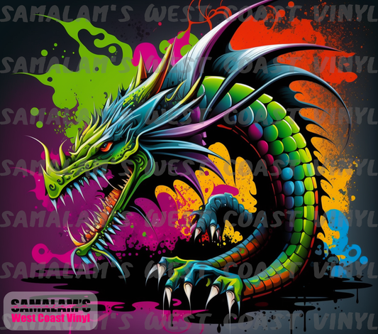 Colourful Graffiti Dragon - Tumbler Wrap