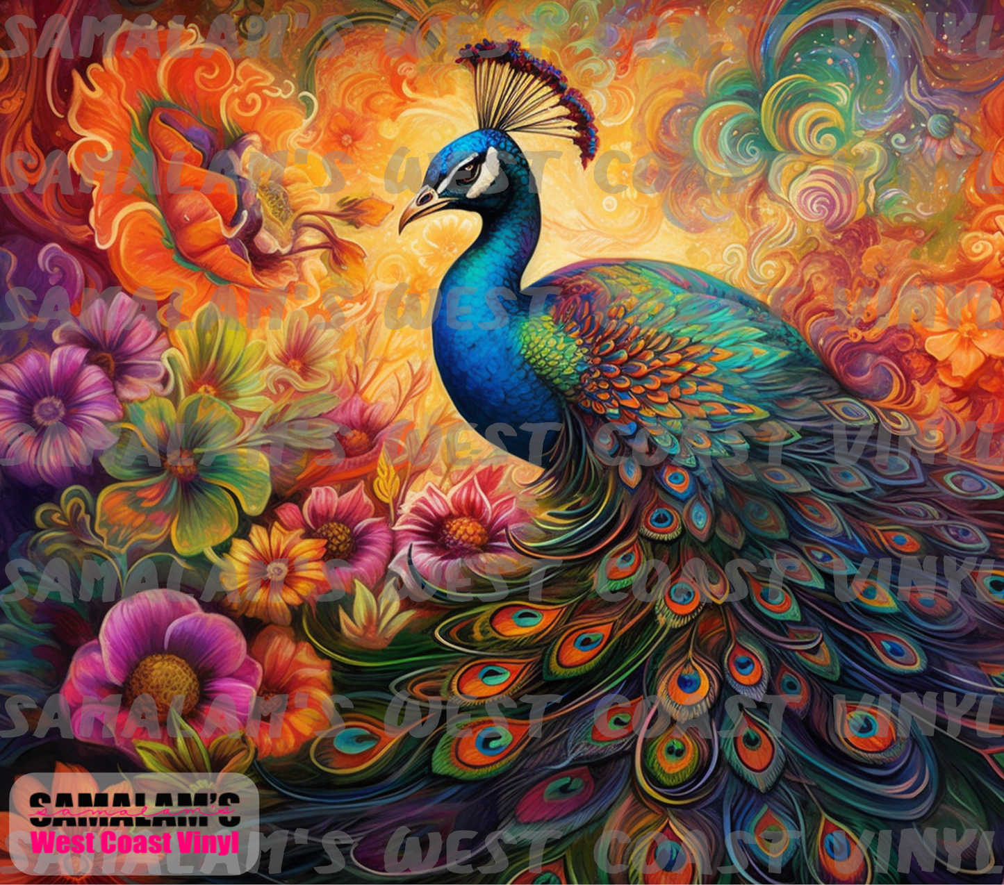 Colourful Peacock - Tumbler Wrap