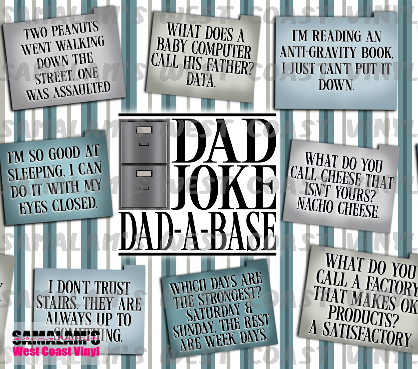Dad Joke - Dad-a-Base - Stripes - Tumbler Wrap