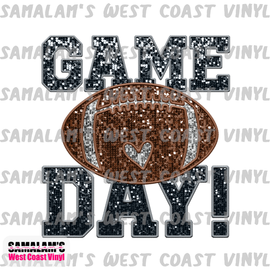 Embroidery - Game Day - Black - Clear Cast Decal