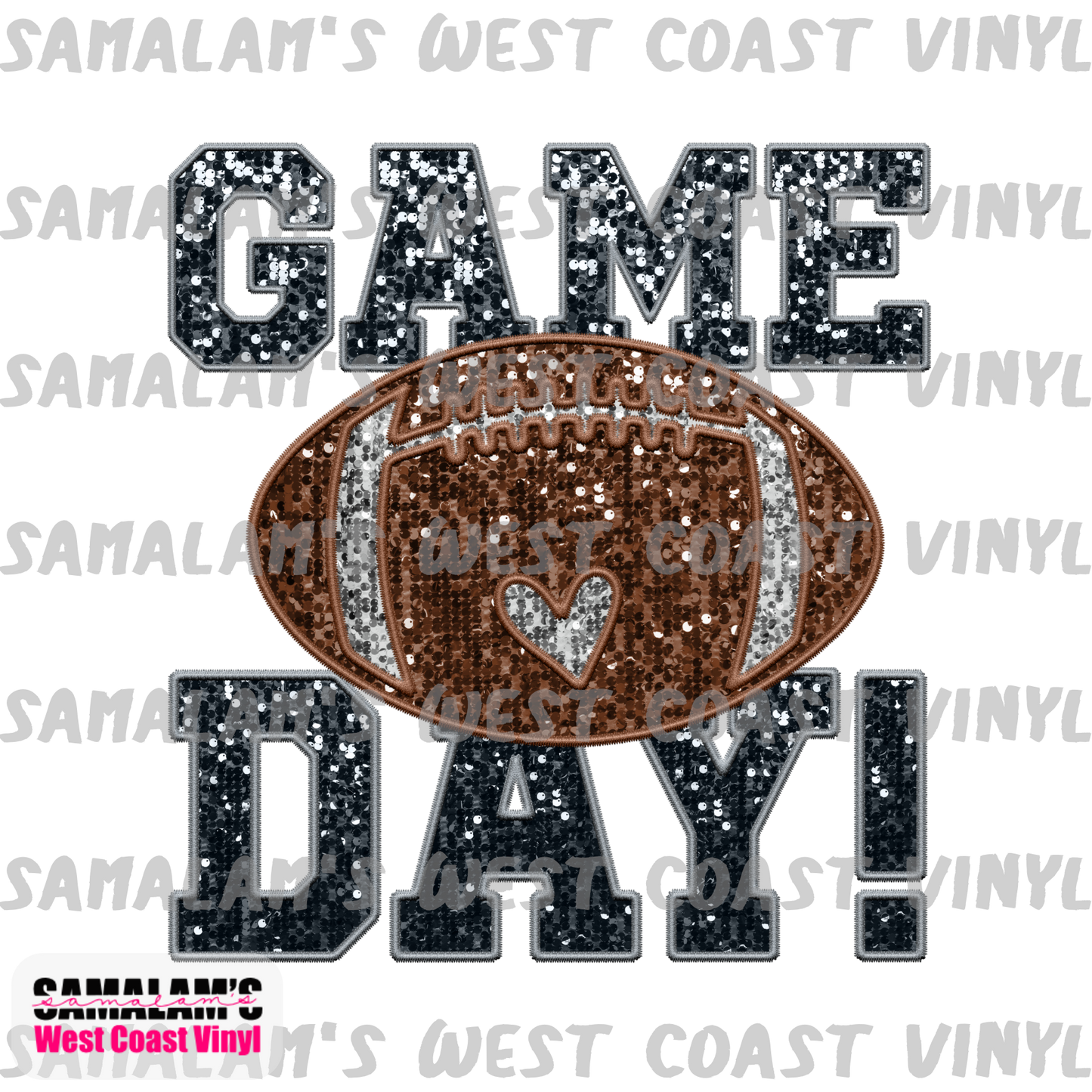 Embroidery - Game Day - Black - Sublimation Transfer