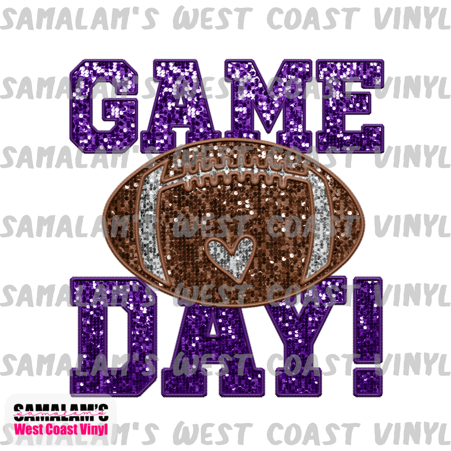 Embroidery - Game Day - Dark Purple - Sublimation Transfer