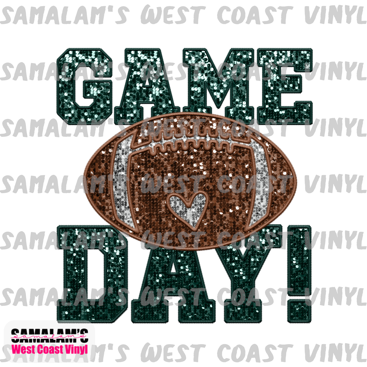 Embroidery - Game Day - Green - Clear Cast Decal