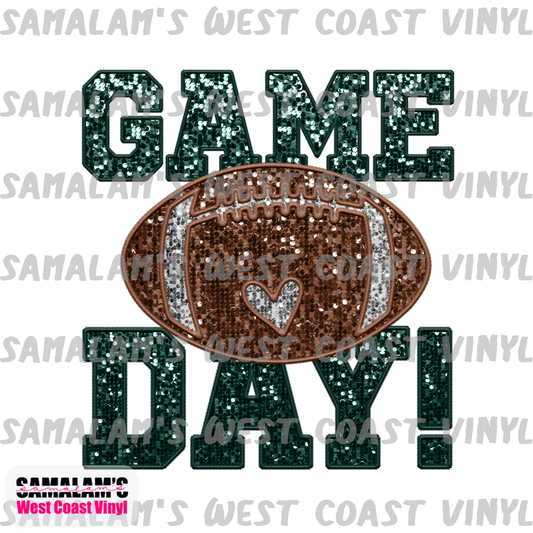 Embroidery - Game Day - Green - Clear Cast Decal