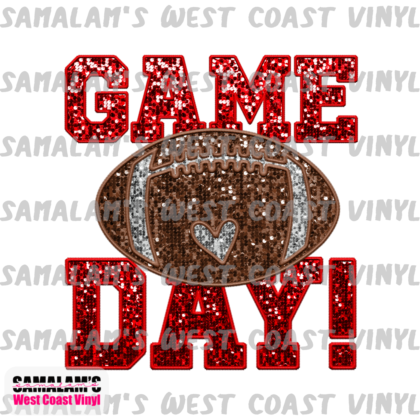 Embroidery - Game Day - Red - Clear Cast Decal