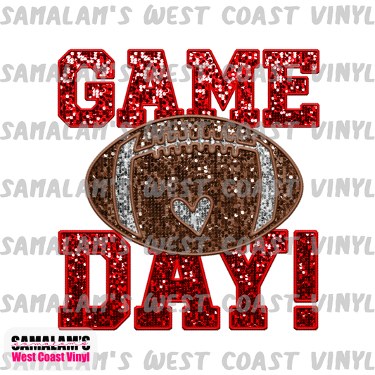 Embroidery - Game Day - Red - Clear Cast Decal