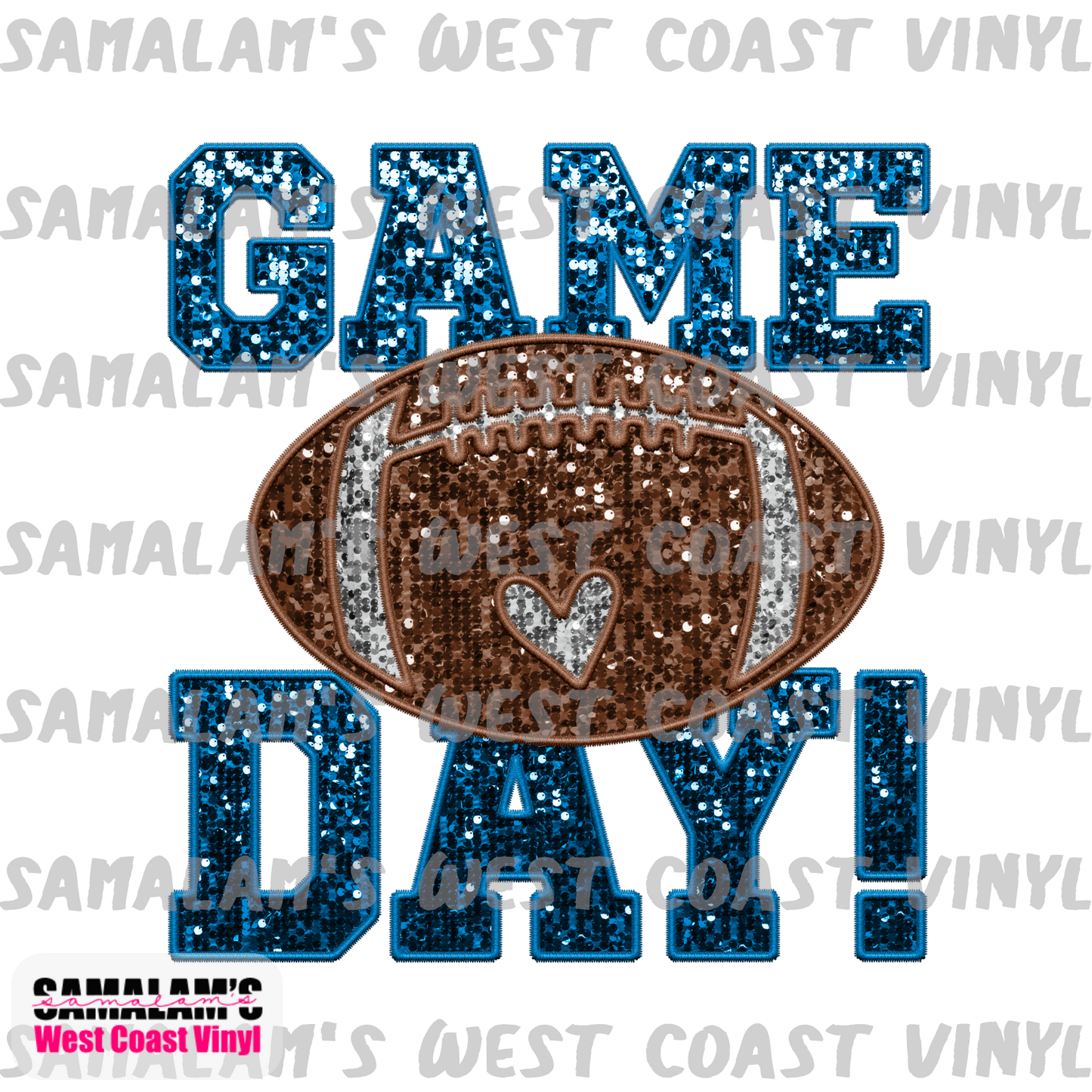 Embroidery - Game Day - Teal - Clear Cast Decal