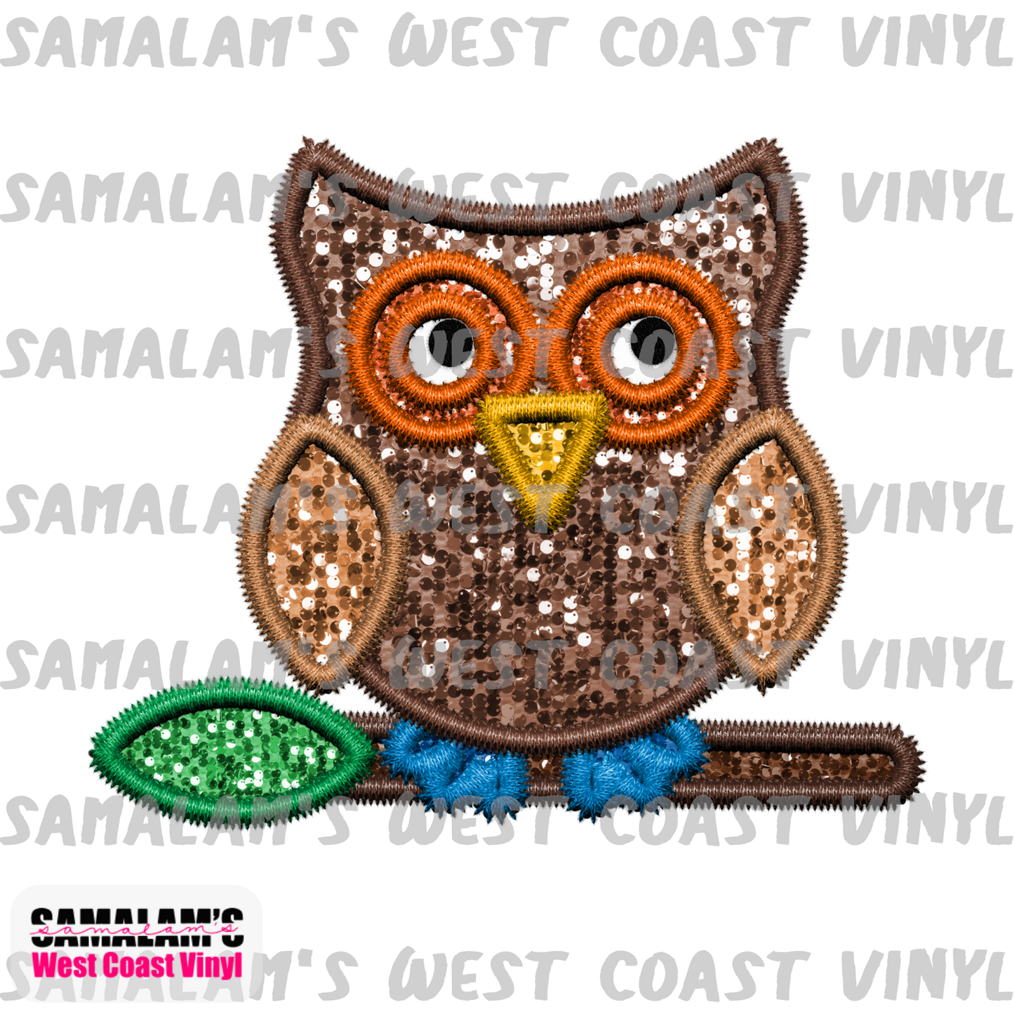 Embroidery - Owl 2- Clear Cast Decal