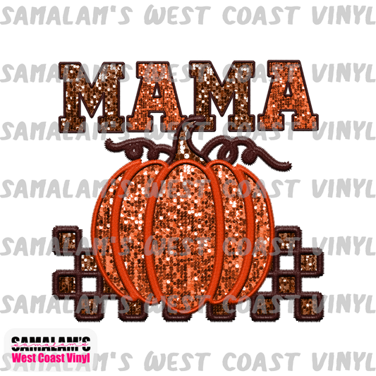 Embroidery - Pumpkin - Mama - Clear Cast Decal