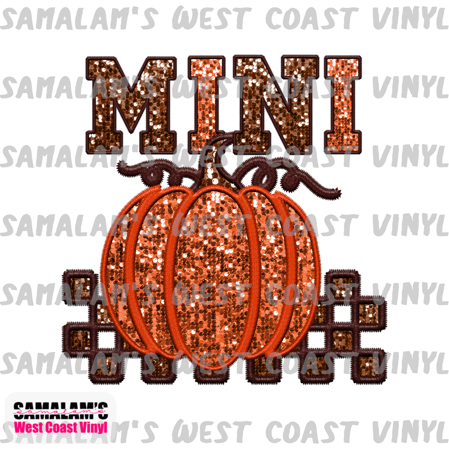 Embroidery - Pumpkin - Mini - Clear Cast Decal