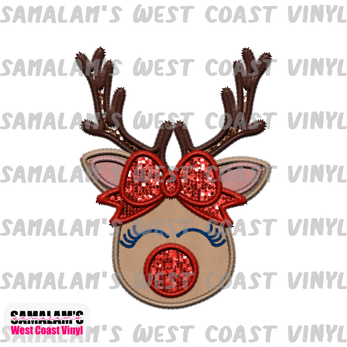 Embroidery - Reindeer Girl - Clear Cast Decal