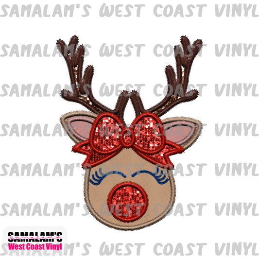 Embroidery - Reindeer Girl - Clear Cast Decal