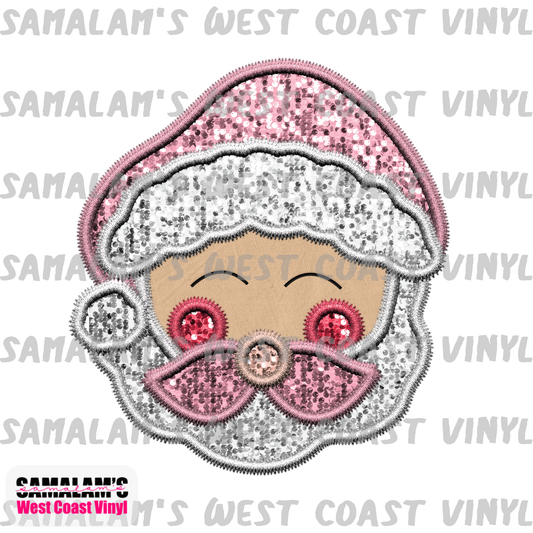 Embroidery - Rose Gold Santa - Sublimation Transfer