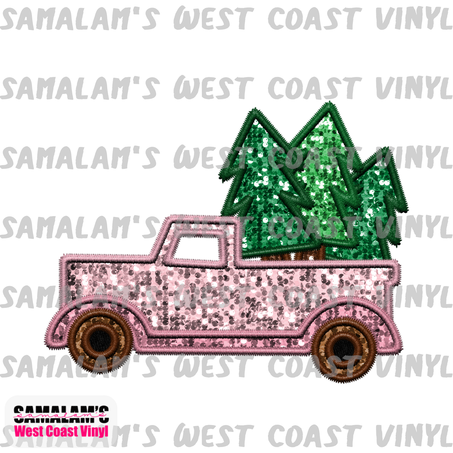 Embroidery - Rose Gold Truck - Clear Cast Decal