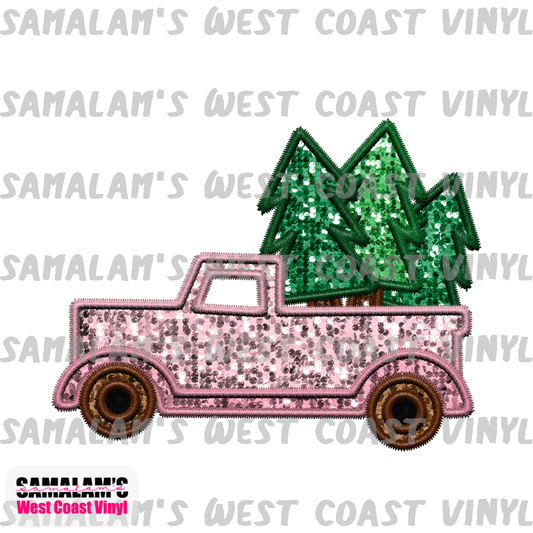 Embroidery - Rose Gold Truck - Clear Cast Decal