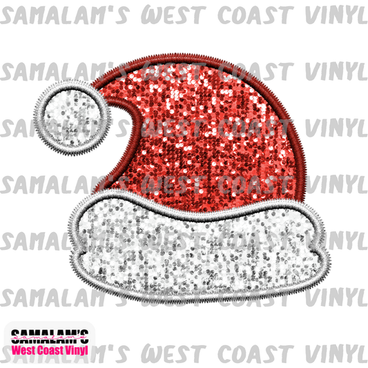 Embroidery - Santa Hat - Clear Cast Decal