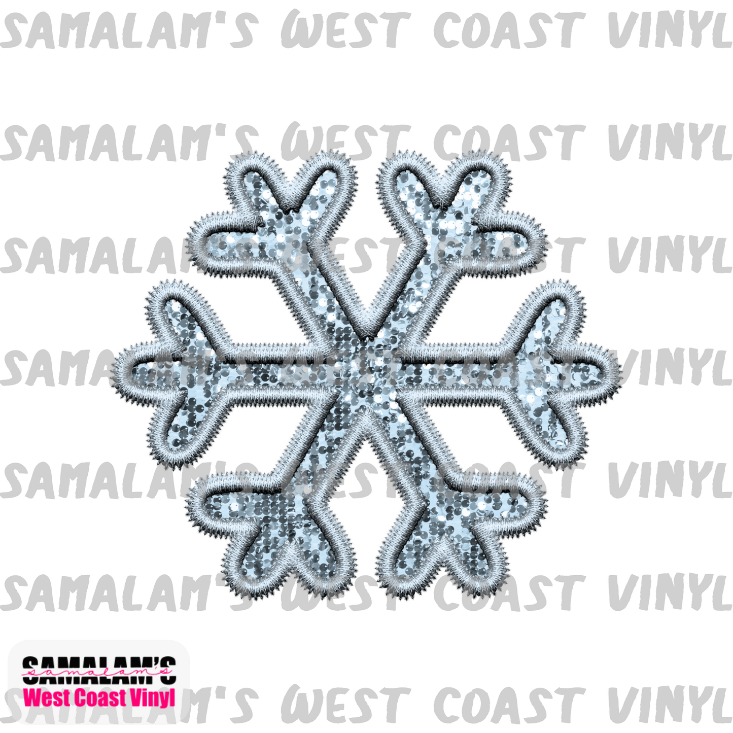 Embroidery - Snowflake - Clear Cast Decal