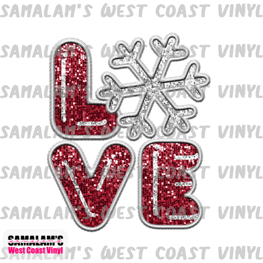 Embroidery - Snowflake Love - Sublimation Transfer