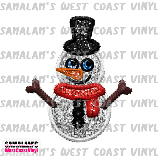 Embroidery - Snowman - Clear Cast Decal