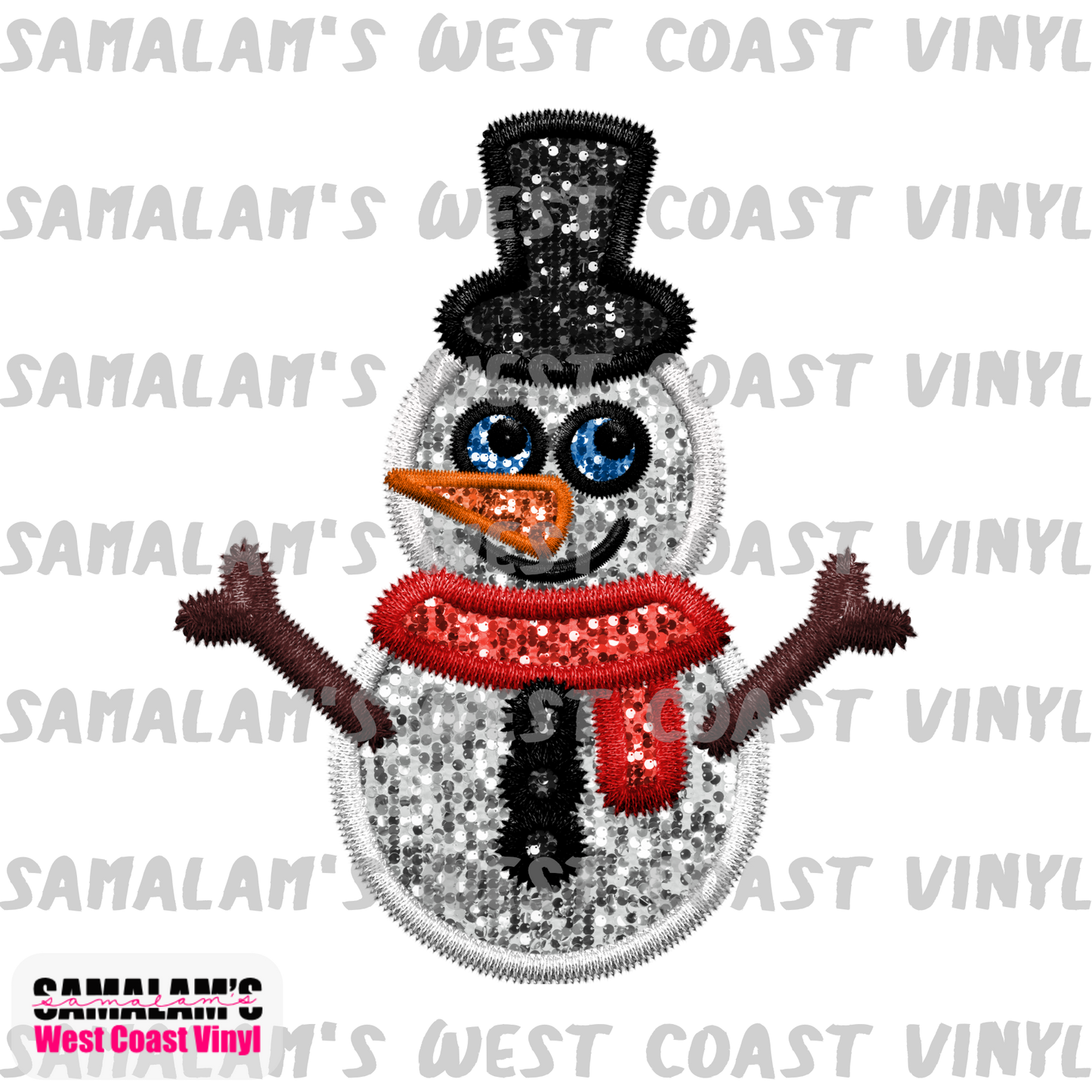 Embroidery - Snowman - Sublimation Transfer