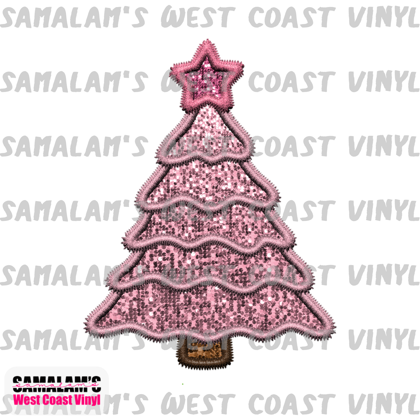 Embroidery - Tree - Rose Gold - Clear Cast Decal