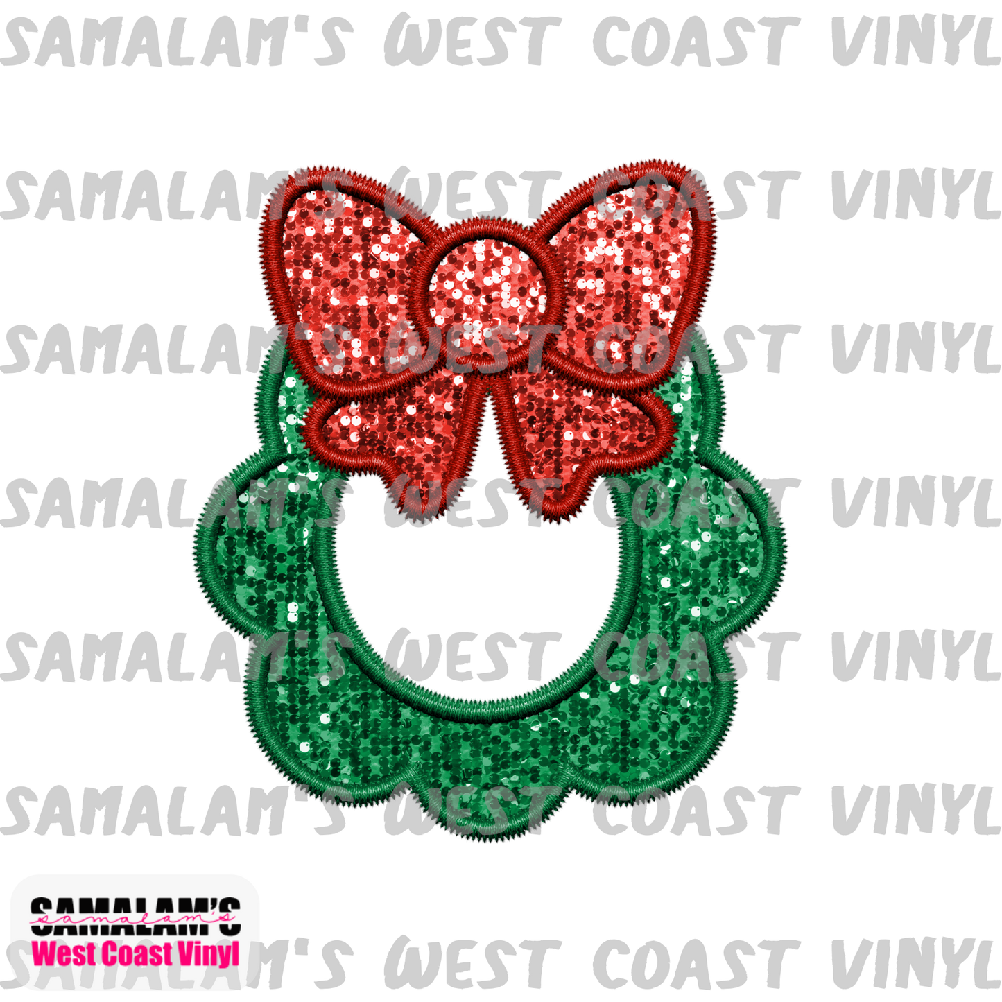Embroidery - Wreath - Clear Cast Decal
