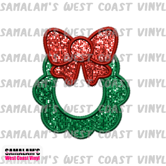 Embroidery - Wreath - Clear Cast Decal