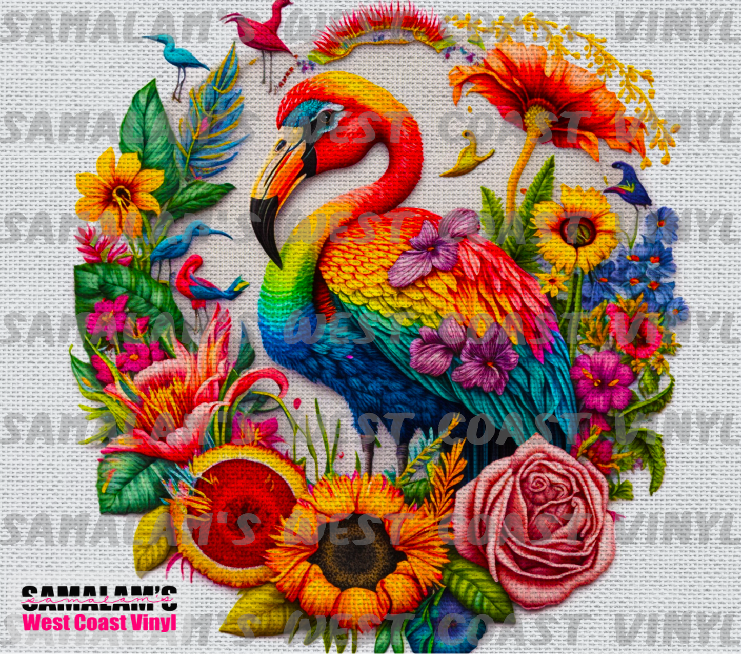 Embroidery Flamingo - Tumbler Wrap