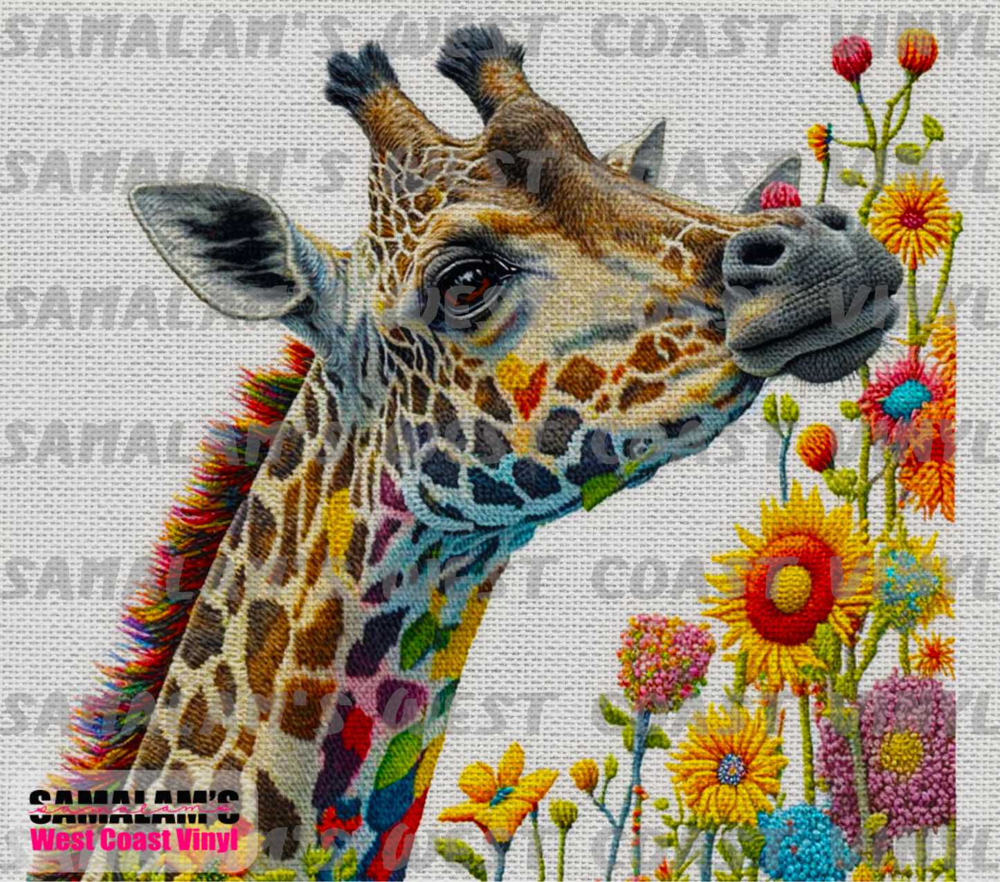 Embroidery Giraffe 2- Tumbler Wrap