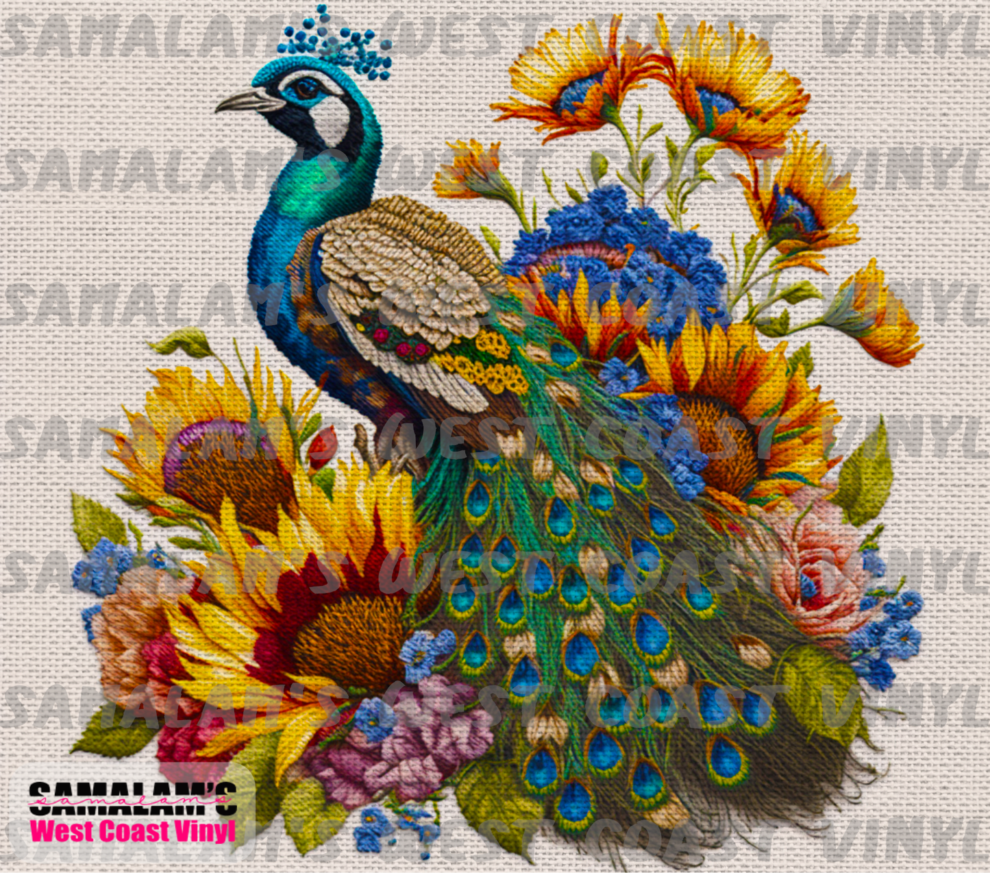 Embroidery Peacock 2- Tumbler Wrap