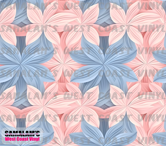 Floral Pink Blue - Tumbler Wrap