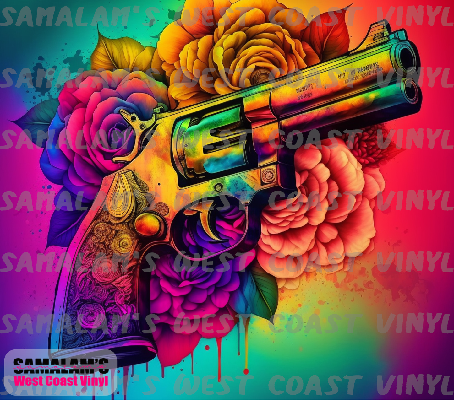 Guns & Roses Watercolour - Tumbler Wrap