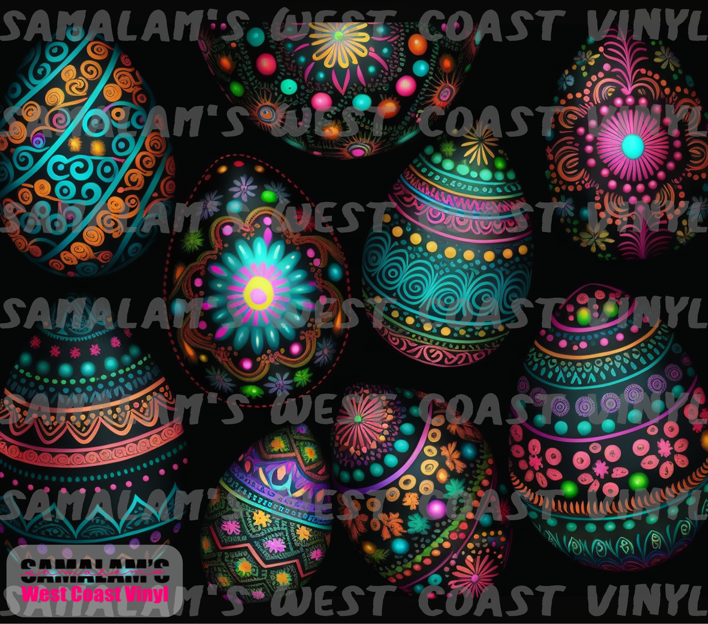 Neon Ukranian Easter Egg - Tumbler Wrap