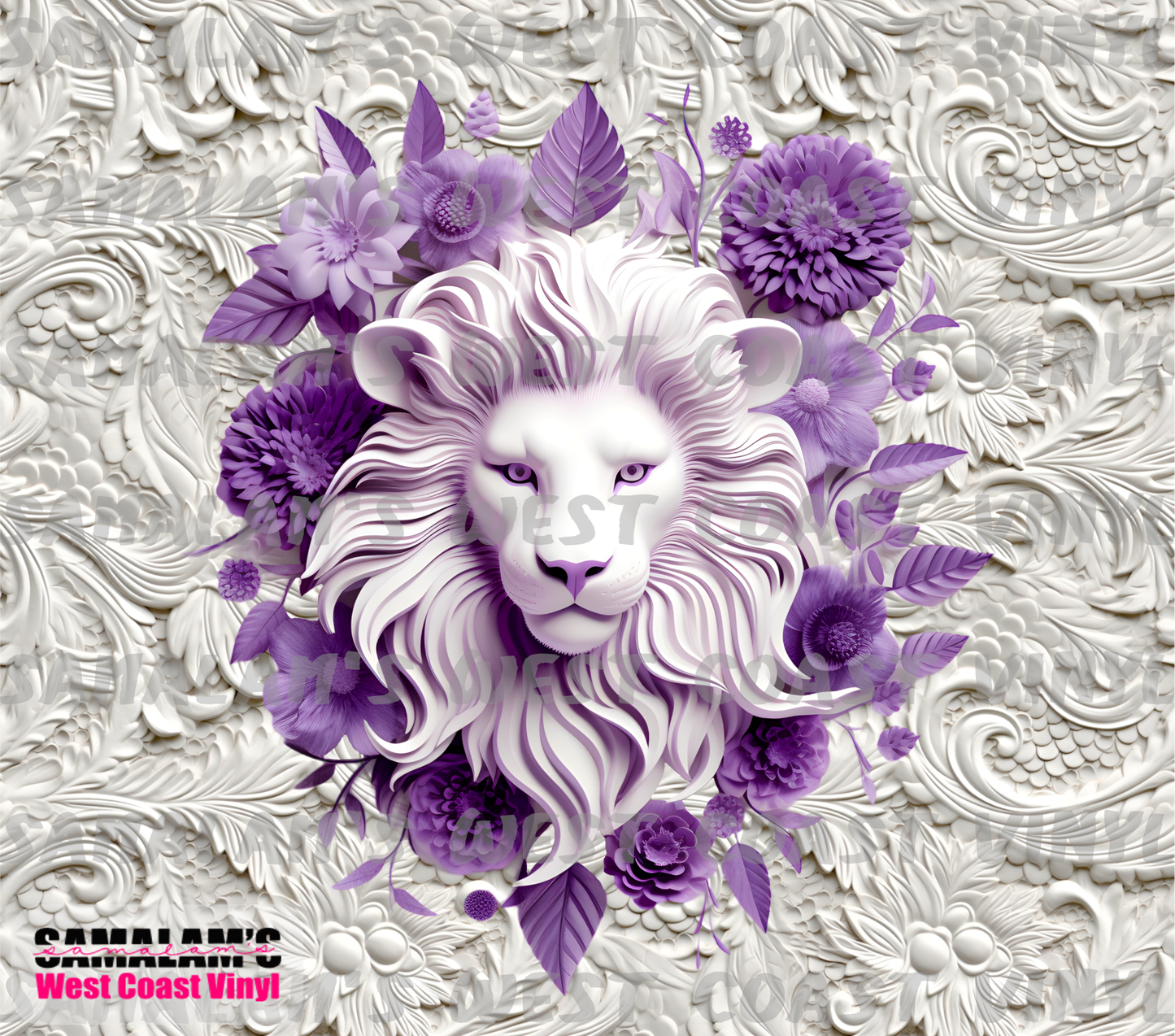 Purple Lion - Tooled - Tumbler Wrap