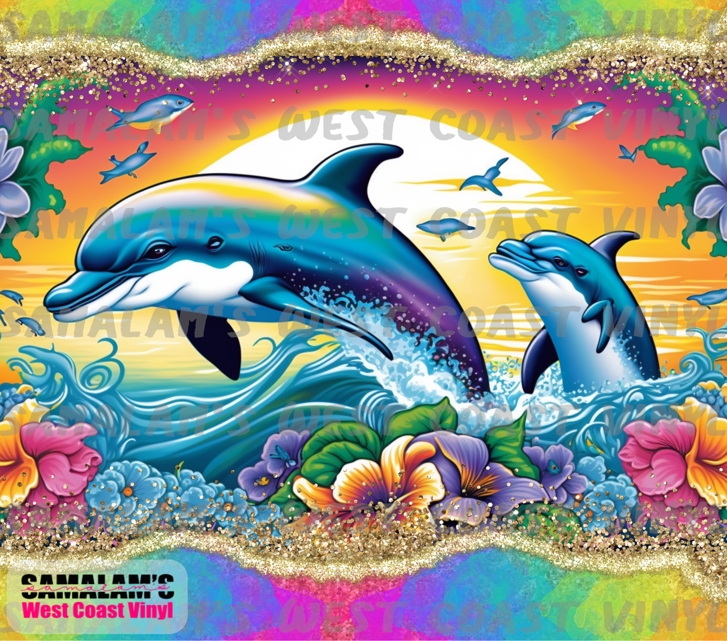 Rainbow Dolphin - Tumbler Wrap