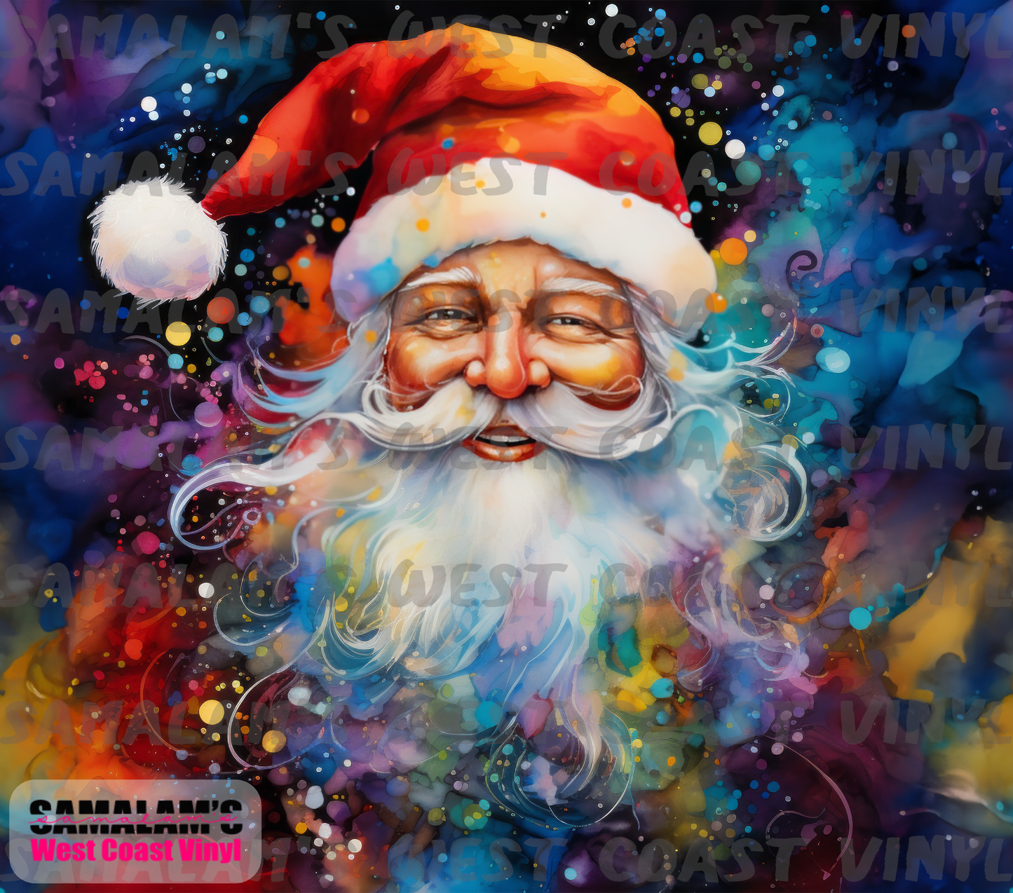 Santa - Watercolour - Tumbler Wrap
