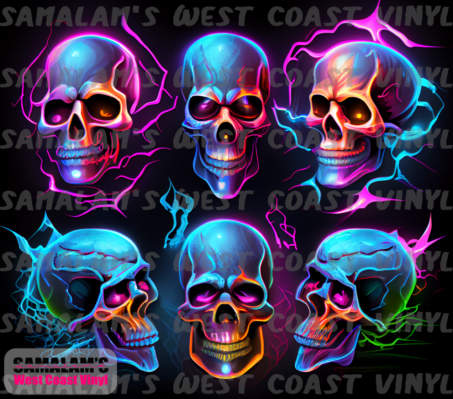 Skull - 12 - Neon Electric - Tumbler Wrap