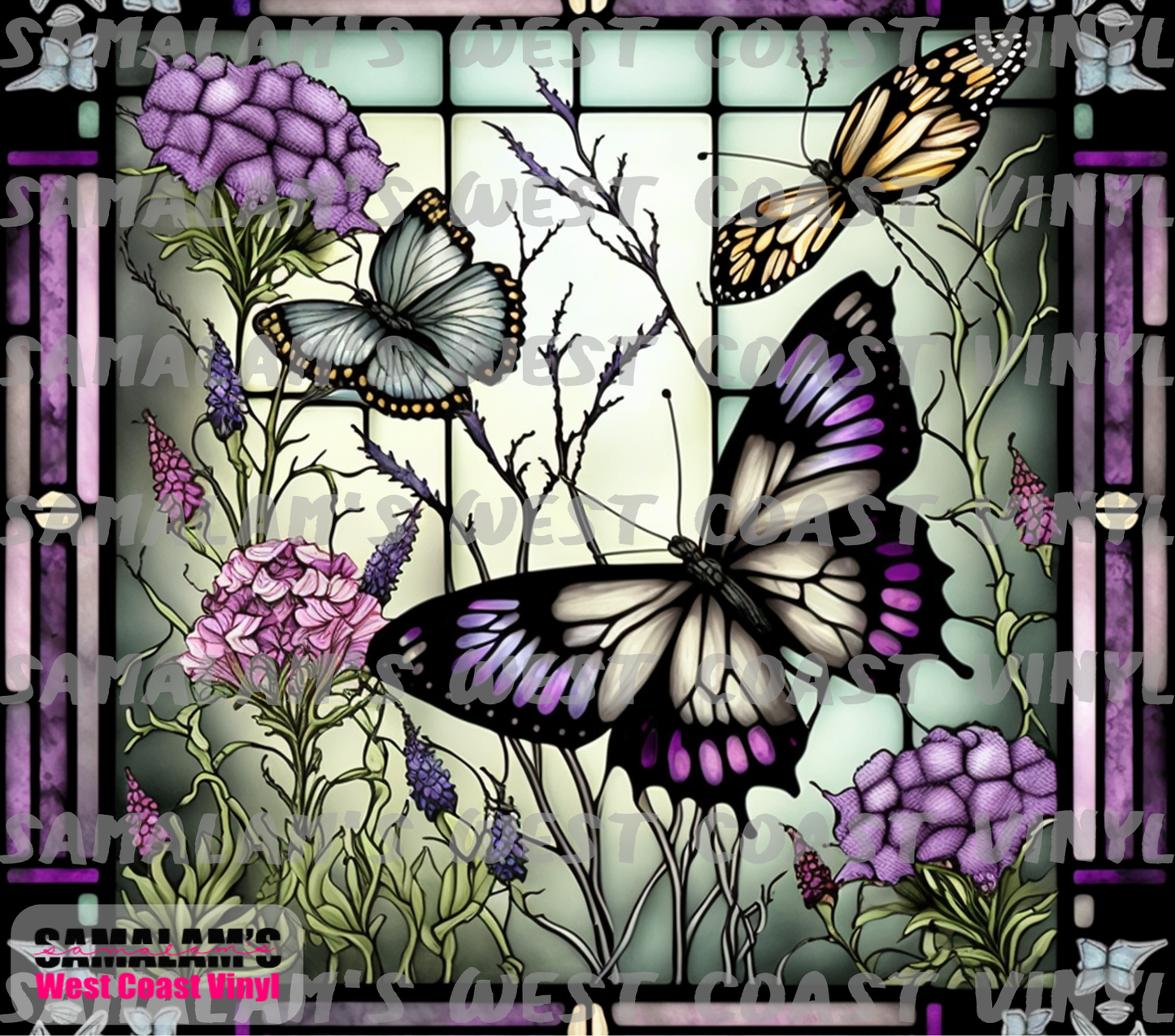 Stained Glass - Butterflies - Tumbler Wrap