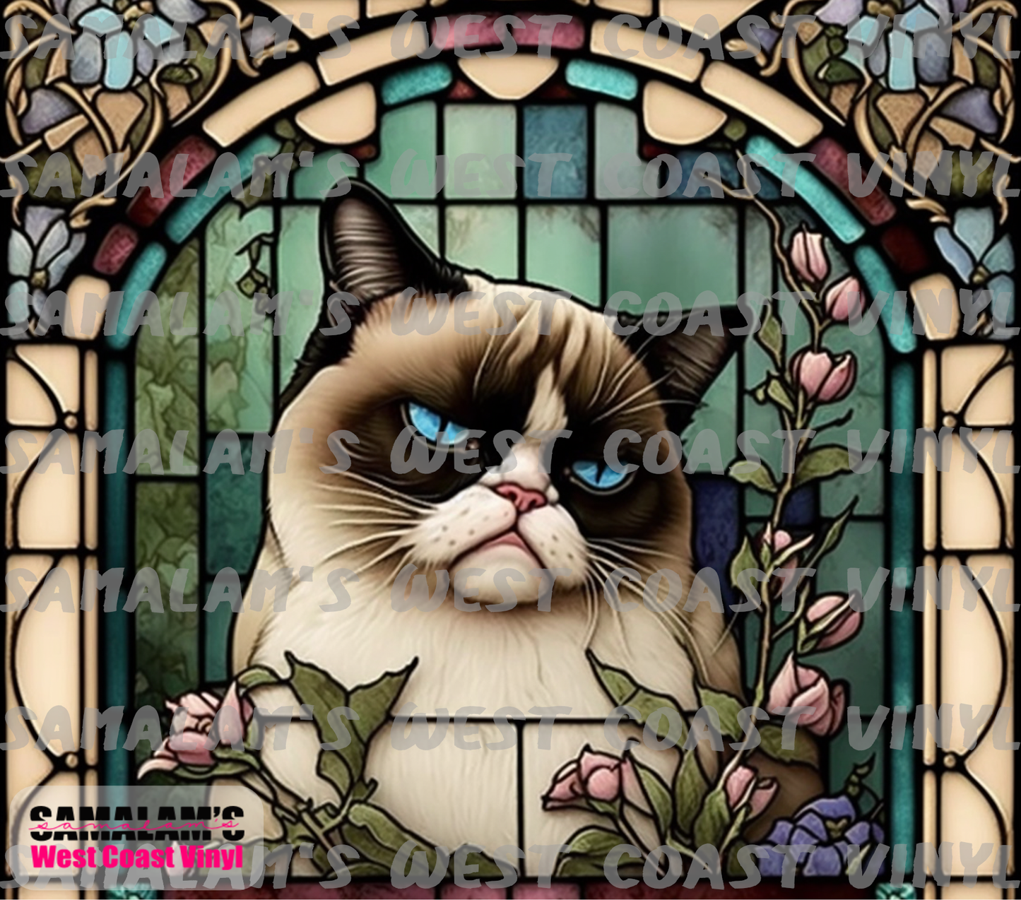 Stained Glass - Grumpy Cat - Tumbler Wrap