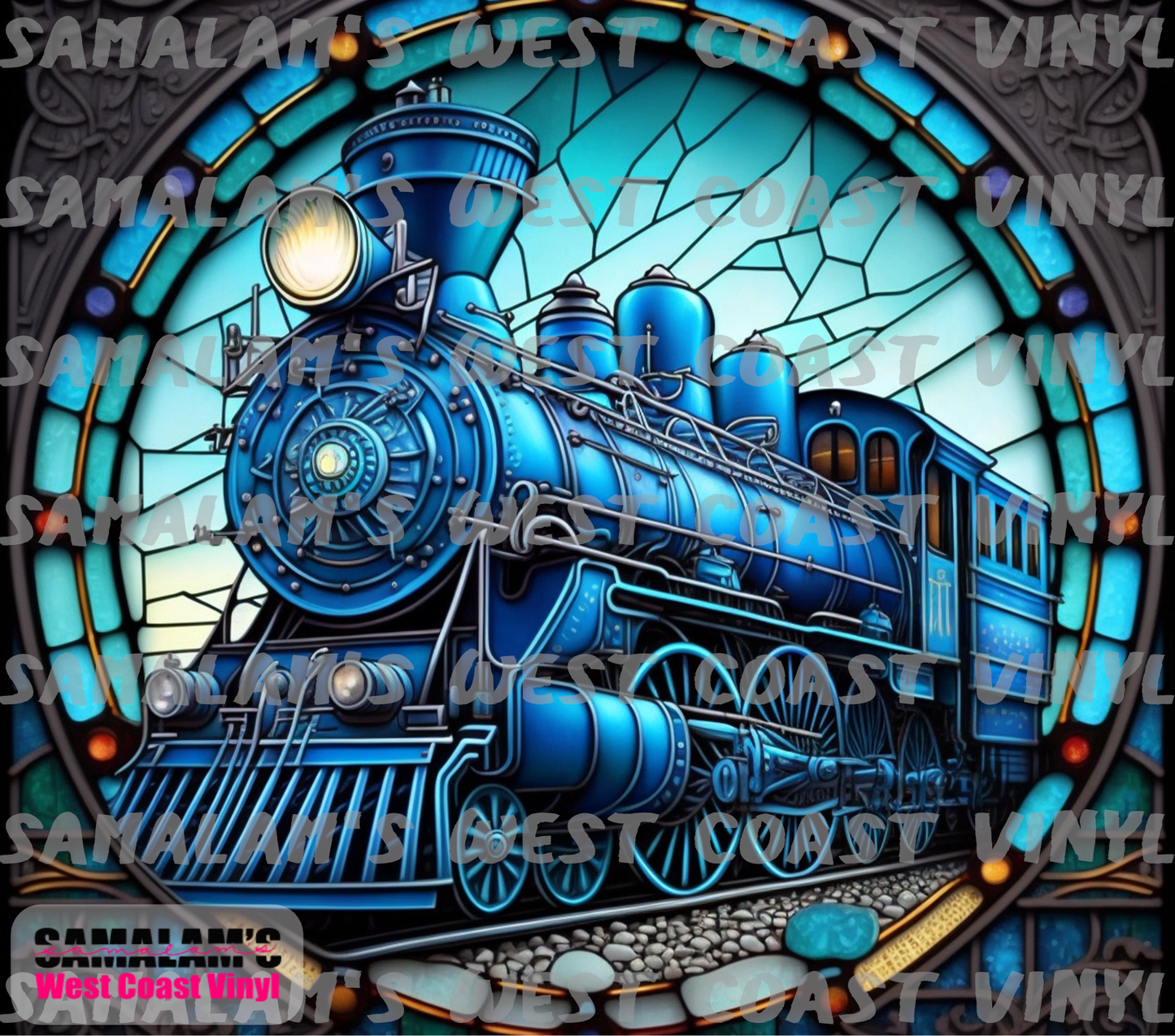 Stained Glass - Locomotive - Tumbler Wrap