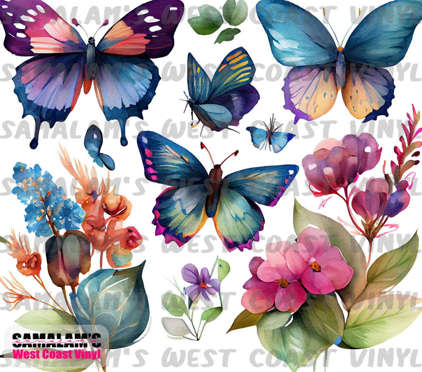 Watercolour Butterflies - Tumbler Wrap