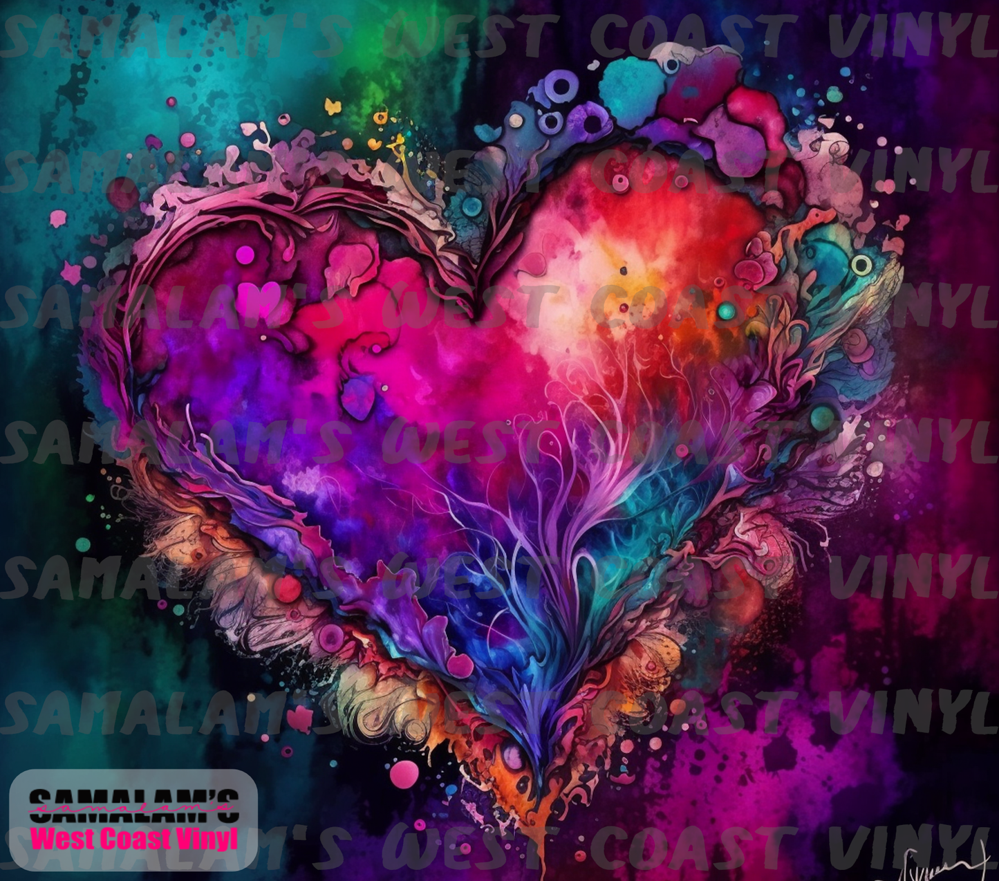Watercolour Heart - Tumbler Wrap
