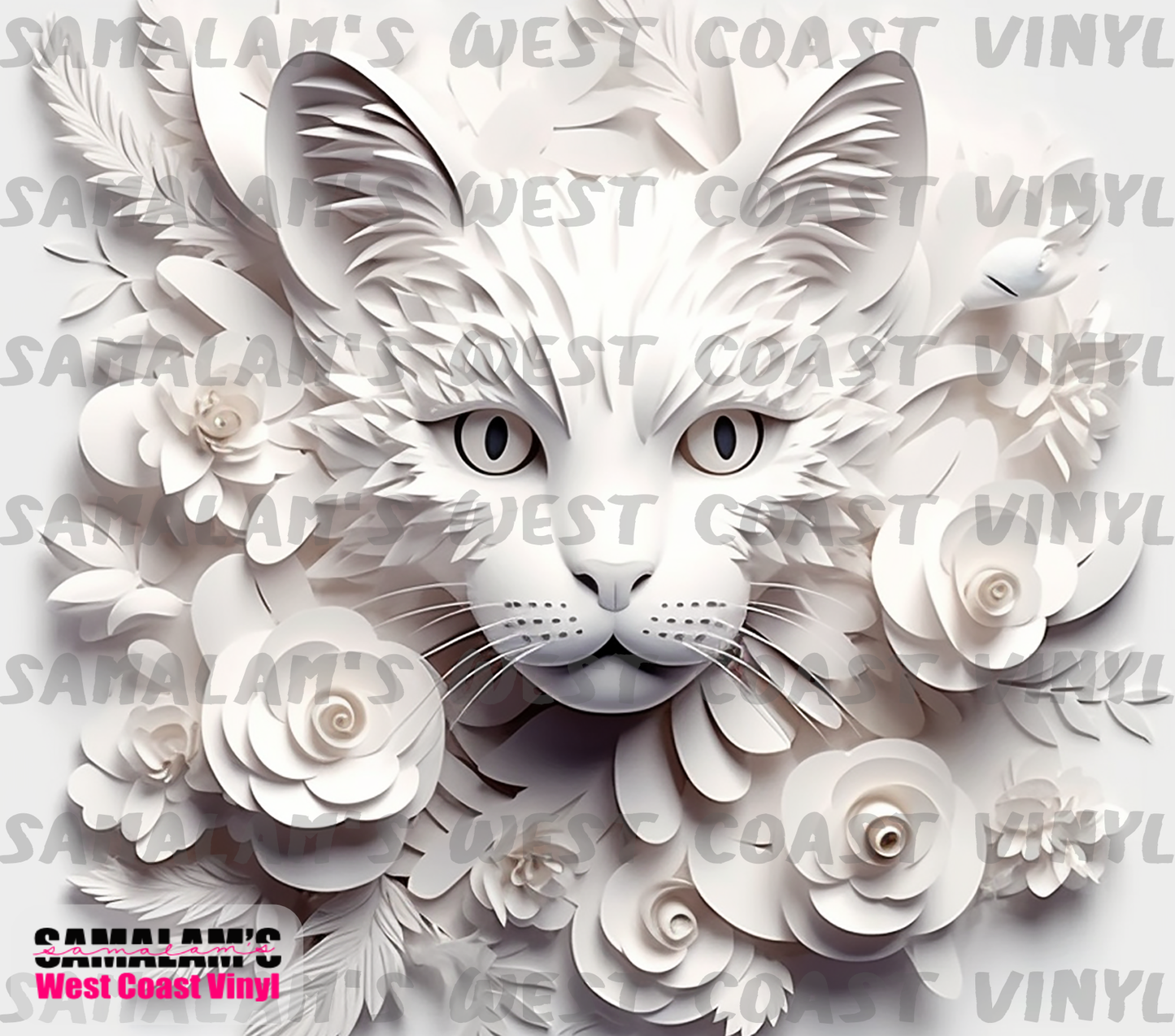 Cat - 3D - Floral - 15 - Tumbler Wrap