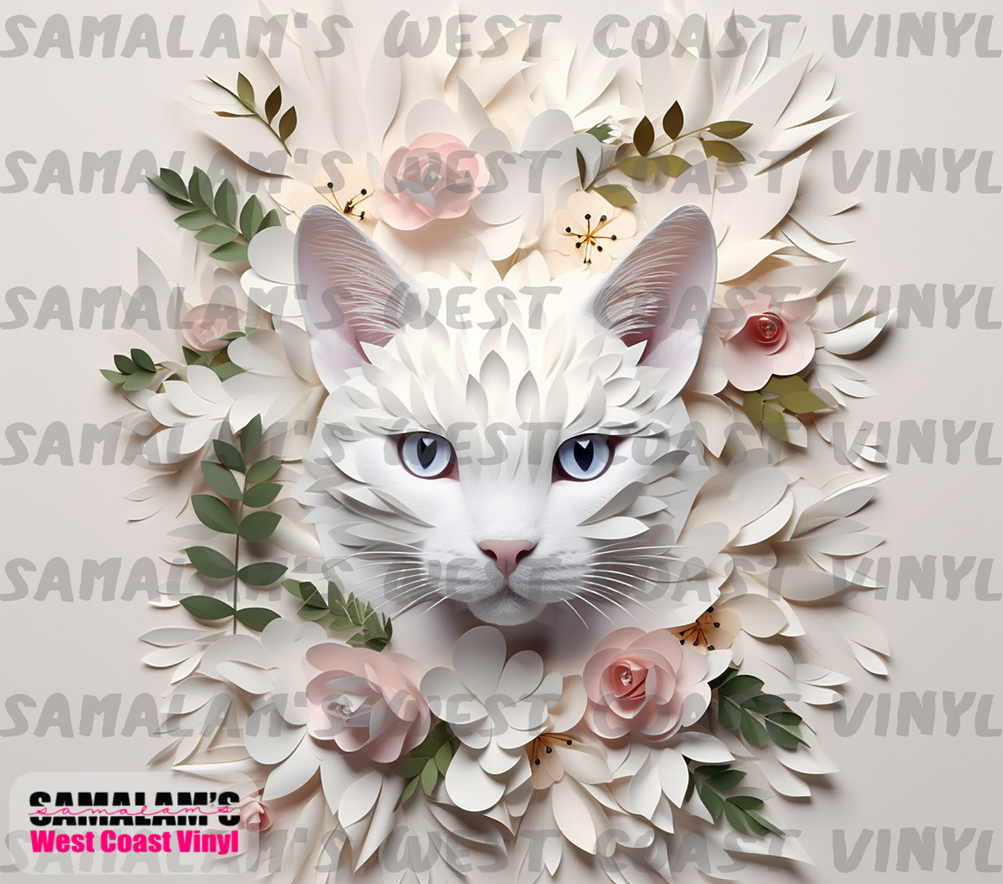 Cat - 3D - Floral - 6 - Tumbler Wrap
