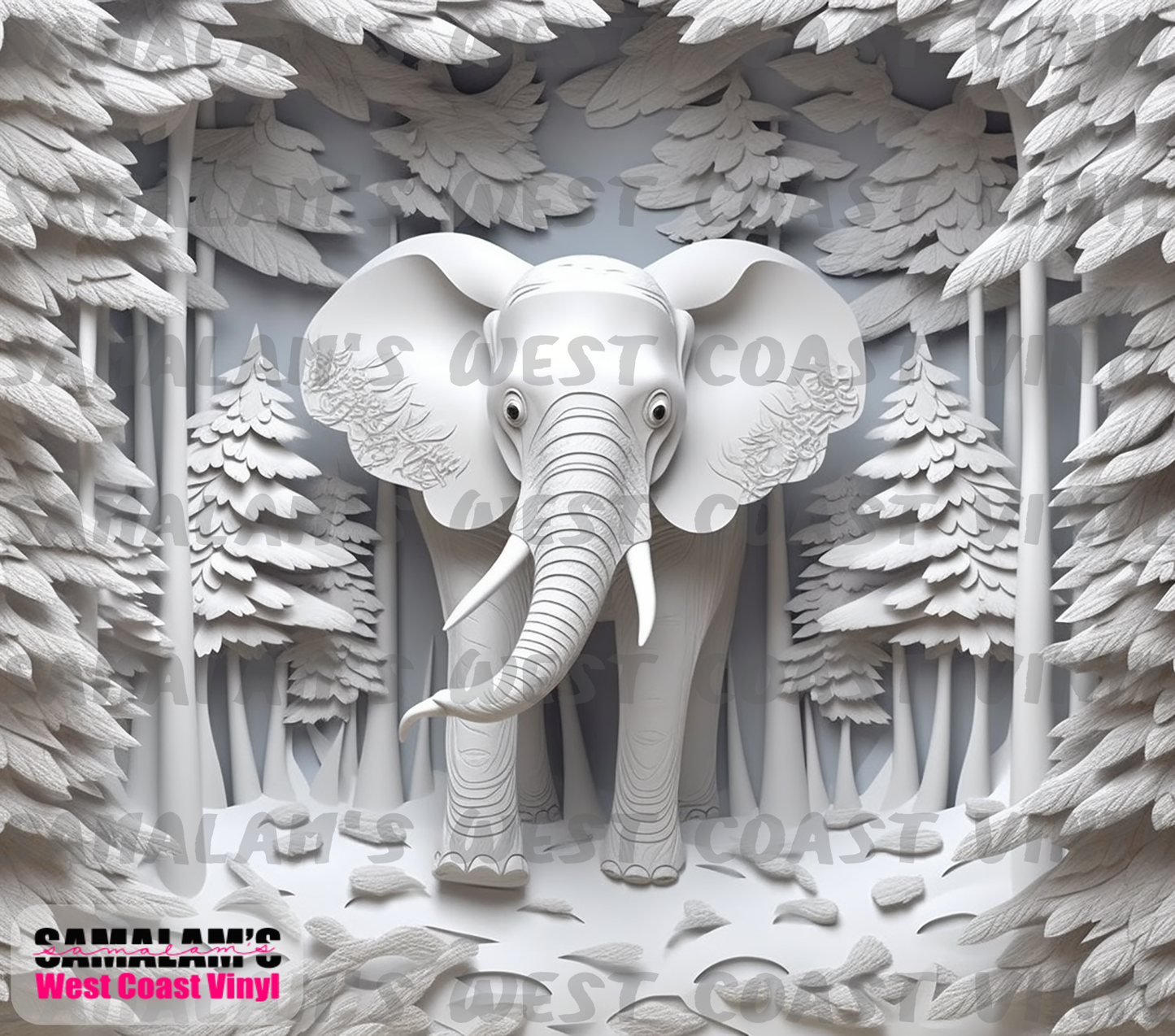 Elephant - 3D - 1 - Tumbler Wrap