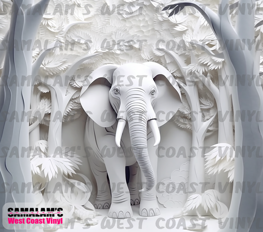 Elephant - 3D - 2 - Tumbler Wrap