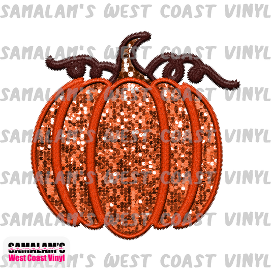 Embroidery - Pumpkin - Clear Cast Decal